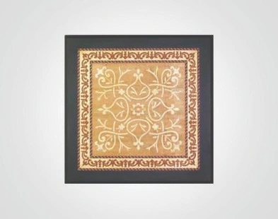 Decorative marquetry panel with symmetrical floral design