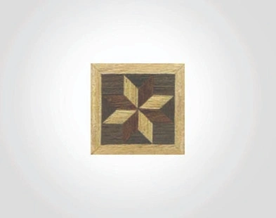 precision marquetry square with diagonal veneer segments