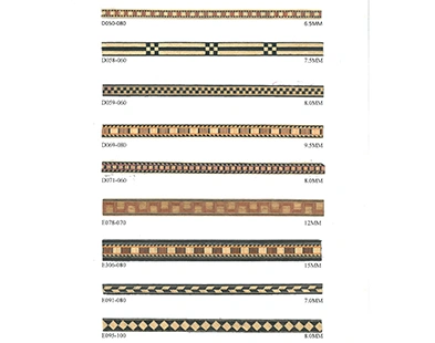 Custom geometric wood inlay borders