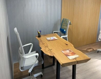 Premium wood slab desk